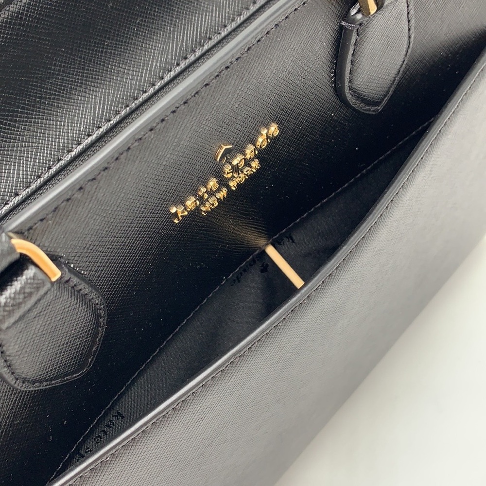 KATE SPADE Madison Saffiano Leather Medium Satchel BLACK COLOR - Picture 11 of 15